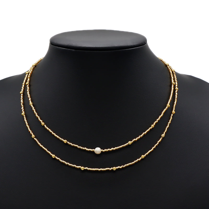 Custom Colorful Miyuki Beads Natural Freshwater Pearl Necklace