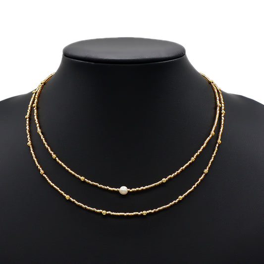 Custom Colorful Miyuki Beads Natural Freshwater Pearl Necklace