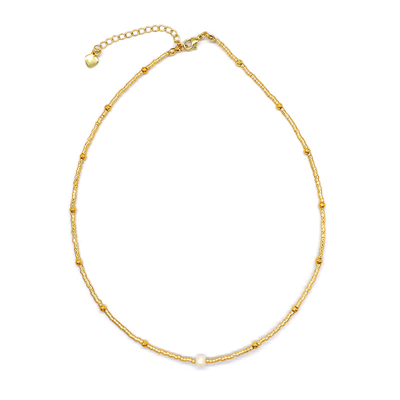 Custom Colorful Miyuki Beads Natural Freshwater Pearl Necklace
