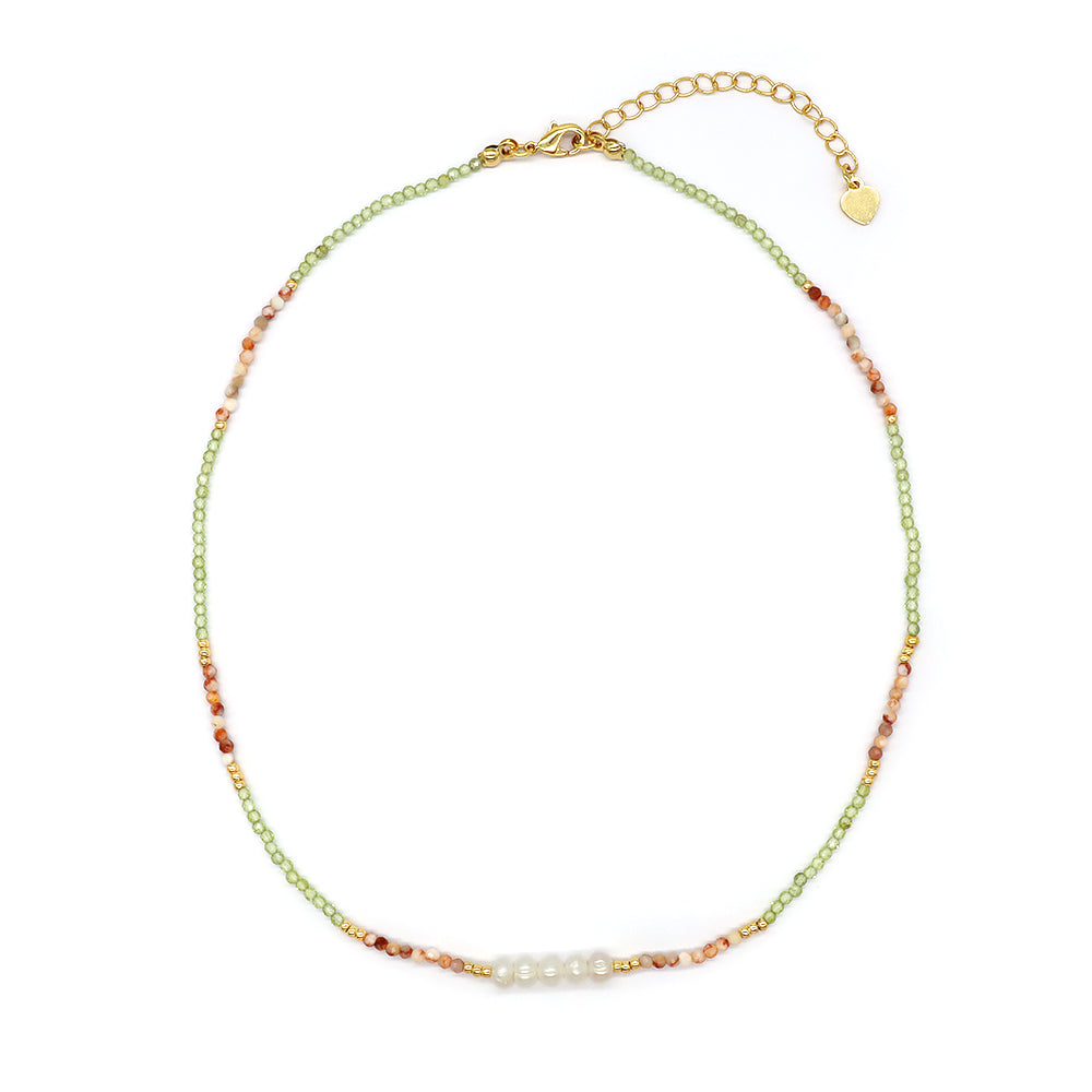 Natural Stone Fresh Water Pearl Handmade Necklace