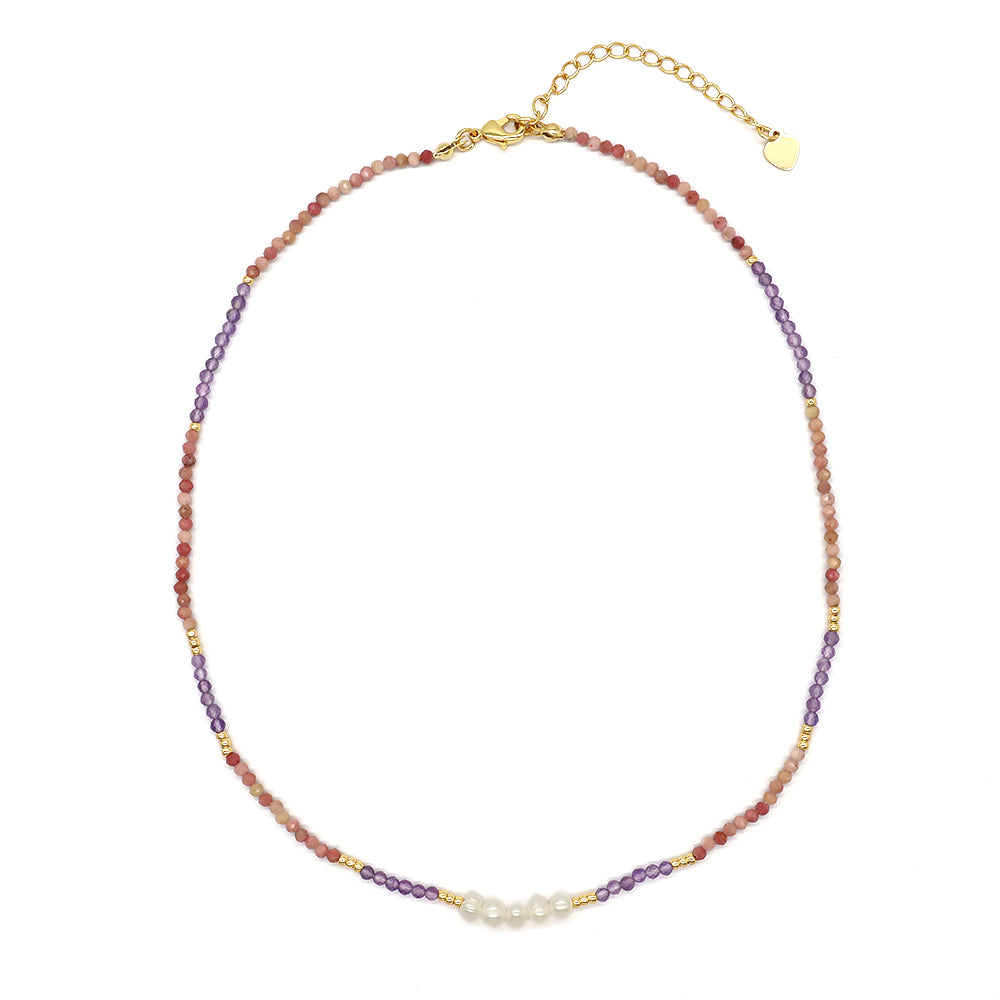 Natural Stone Fresh Water Pearl Handmade Necklace