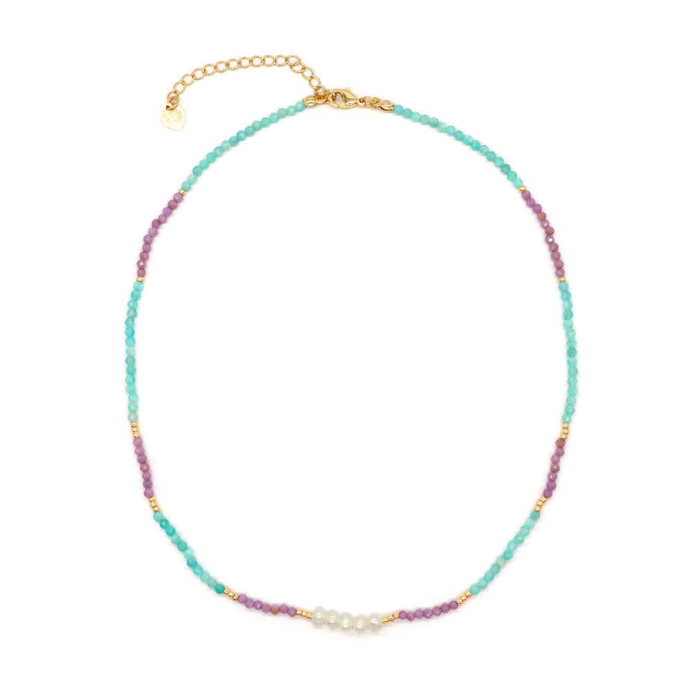 Natural Stone Fresh Water Pearl Handmade Necklace