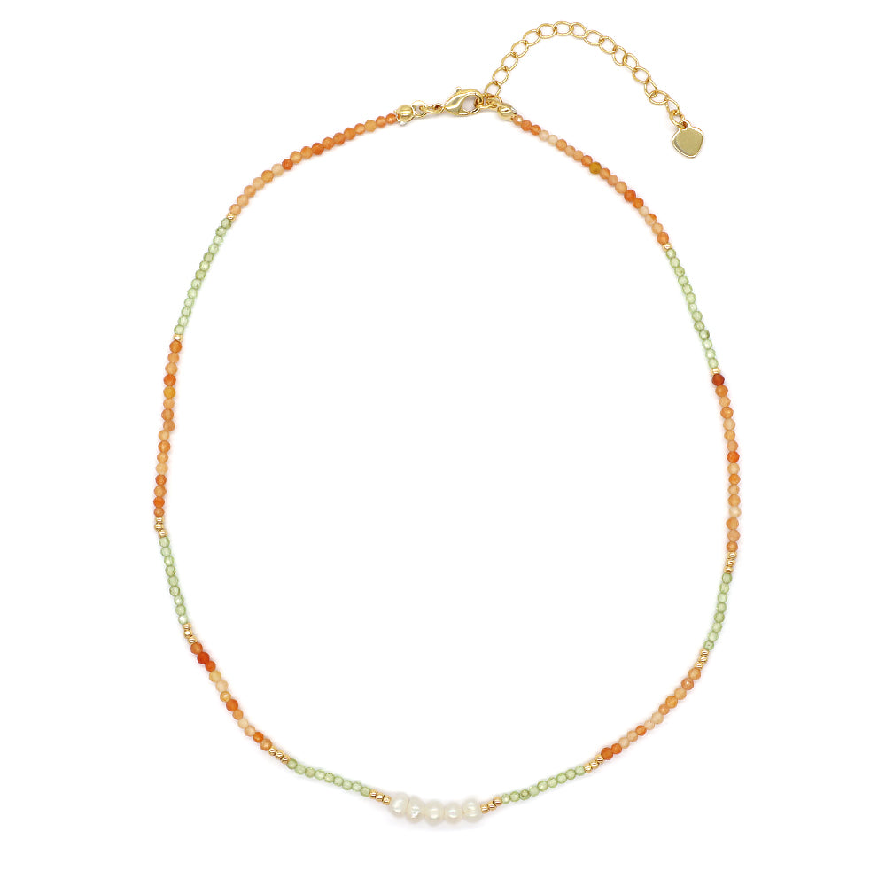 Natural Stone Fresh Water Pearl Handmade Necklace