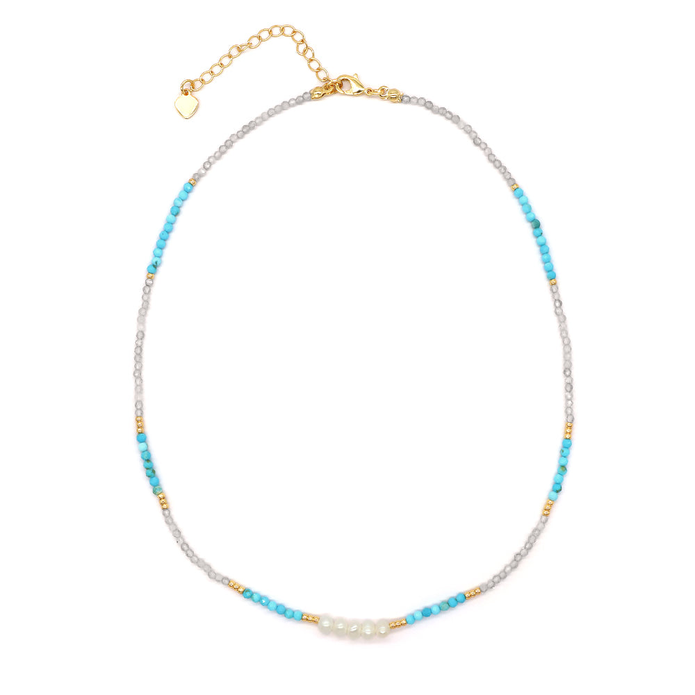 Natural Stone Fresh Water Pearl Handmade Necklace