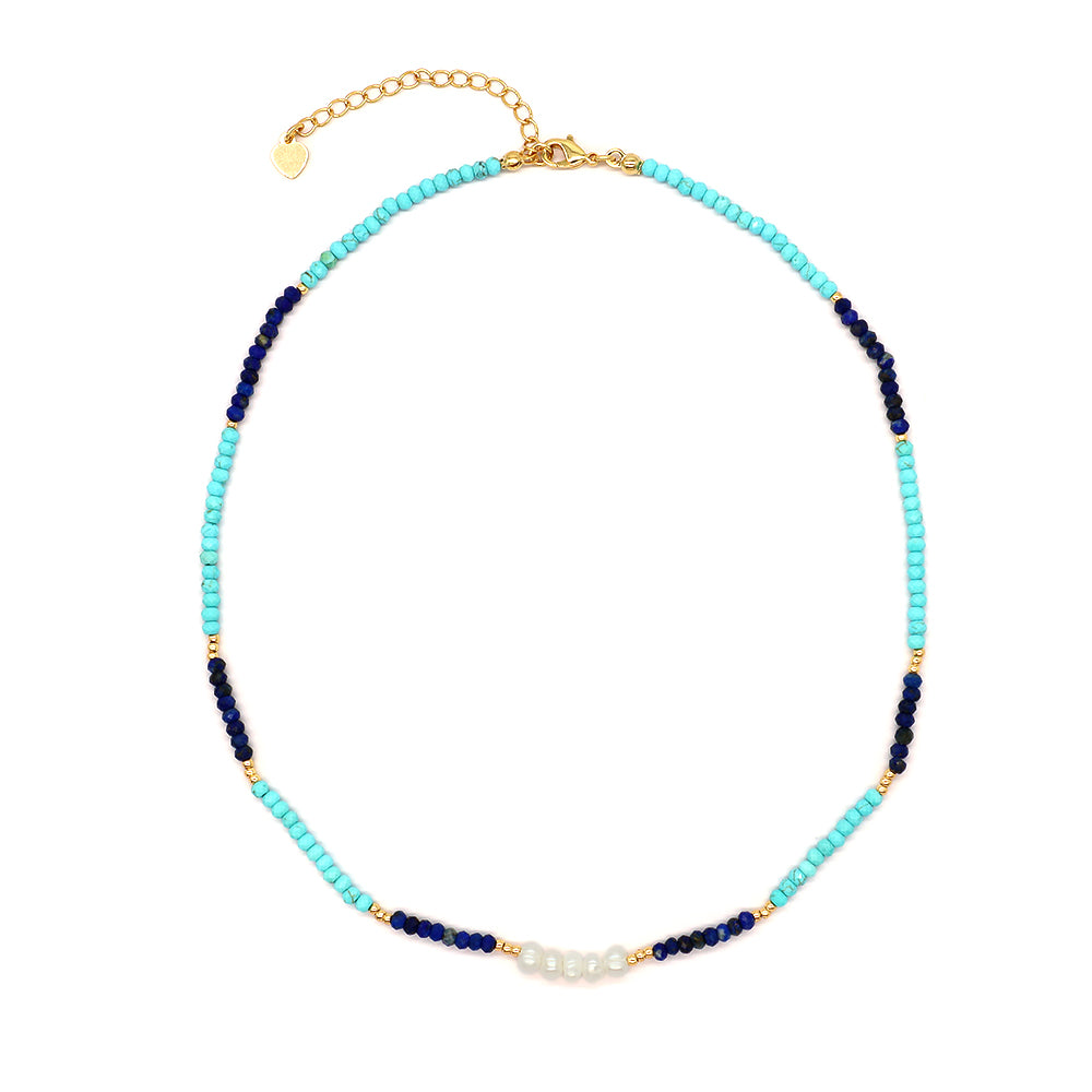 Natural Stone Fresh Water Pearl Handmade Necklace