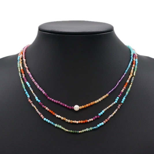 Colorful Natural Stone Beads Handmade Necklace