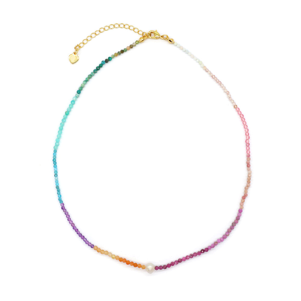 Colorful Natural Stone Beads Handmade Necklace