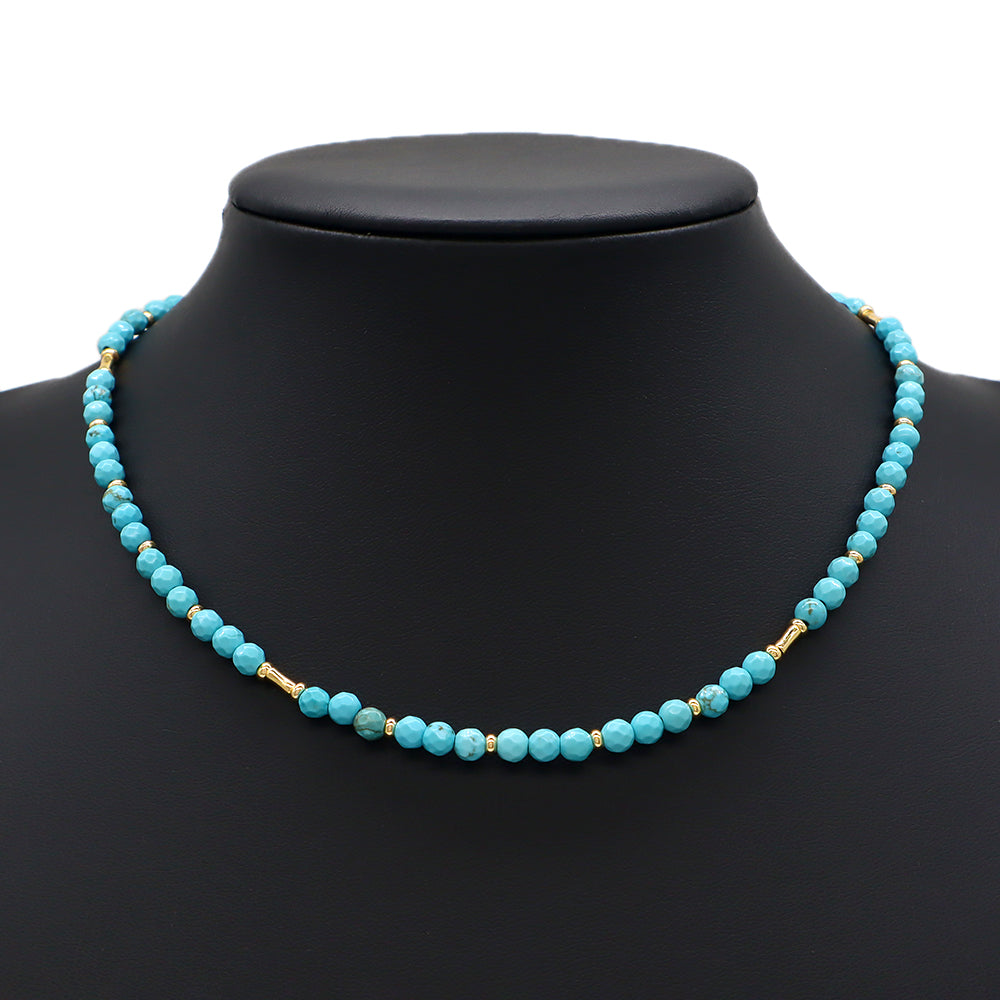 Blue Turquoise Natural Stone Beads Necklace