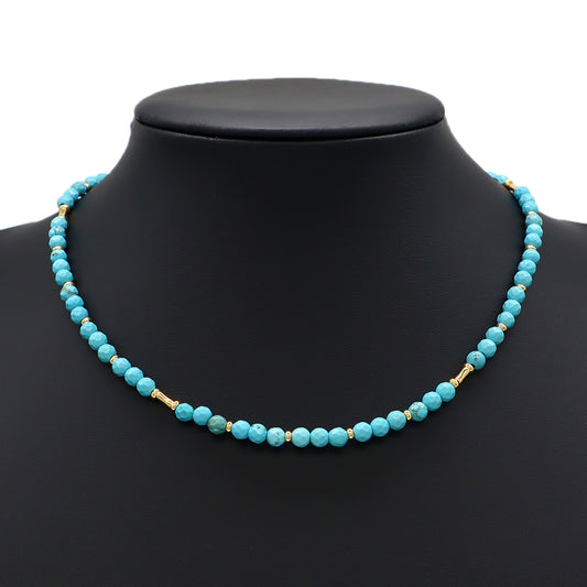 Blue Turquoise Natural Stone Beads Necklace