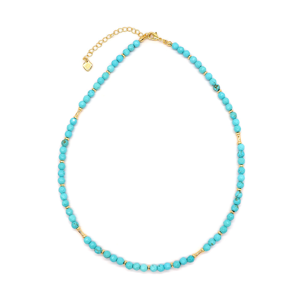 Blue Turquoise Natural Stone Beads Necklace
