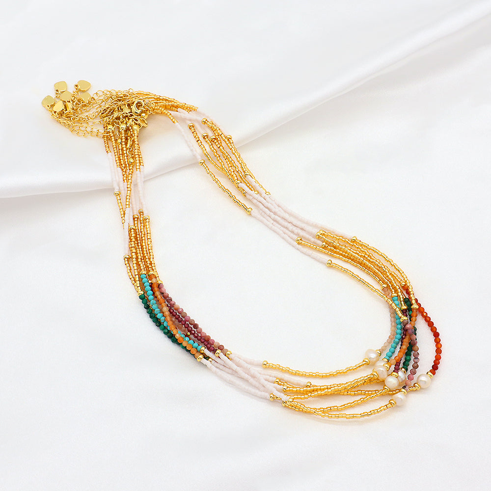 Custom Colorful Miyuki Natural Stone Beads Handmade Necklace