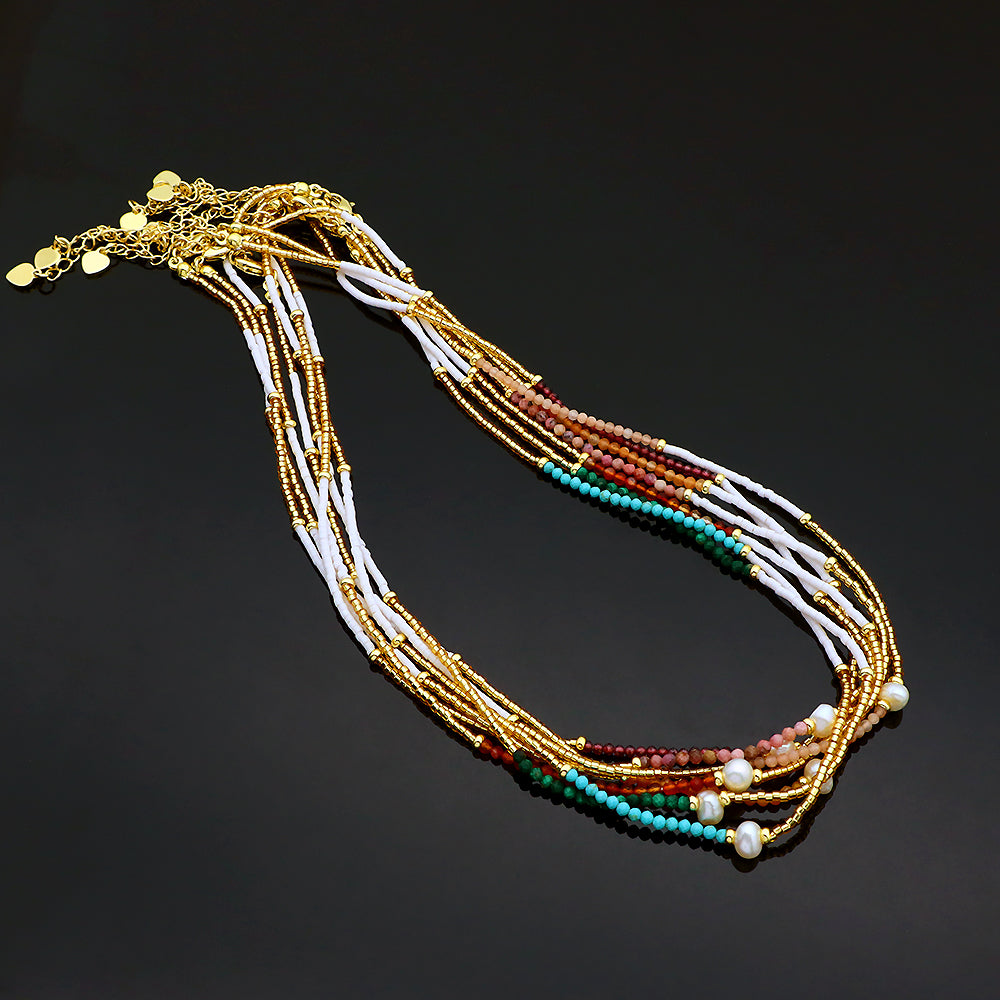 Custom Colorful Miyuki Natural Stone Beads Handmade Necklace