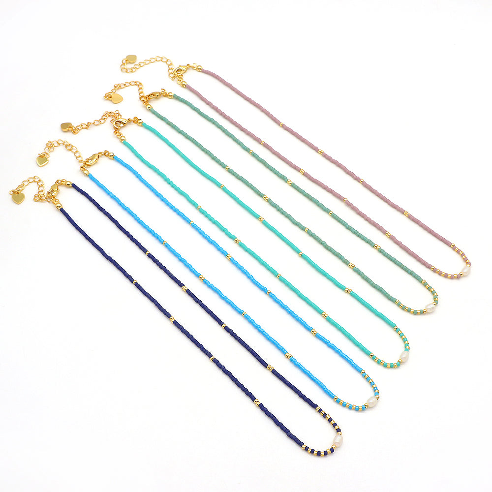 Colorful Miyuki Beads Fresh Water Pearl Handmade Necklace