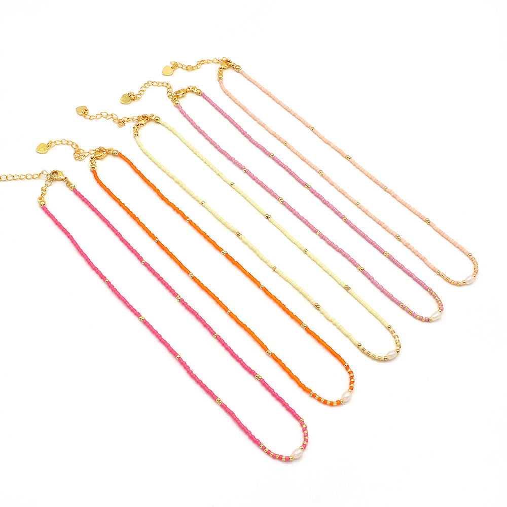 Colorful Miyuki Beads Fresh Water Pearl Handmade Necklace