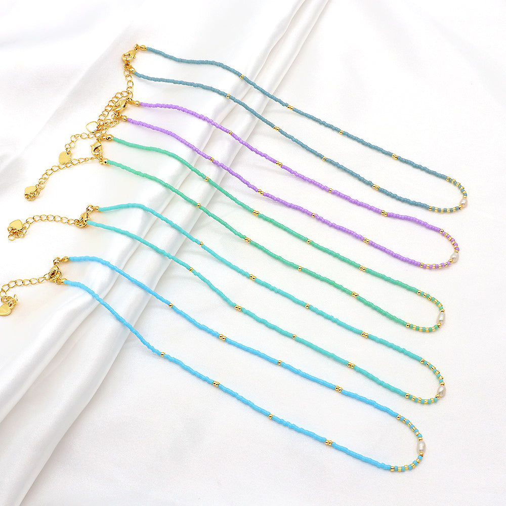 Colorful Miyuki Beads Fresh Water Pearl Handmade Necklace