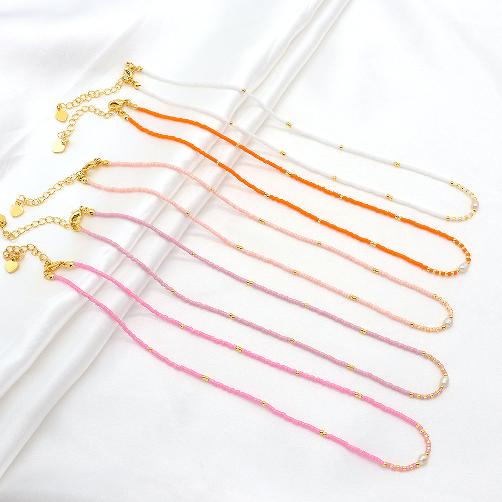 Colorful Miyuki Beads Fresh Water Pearl Handmade Necklace