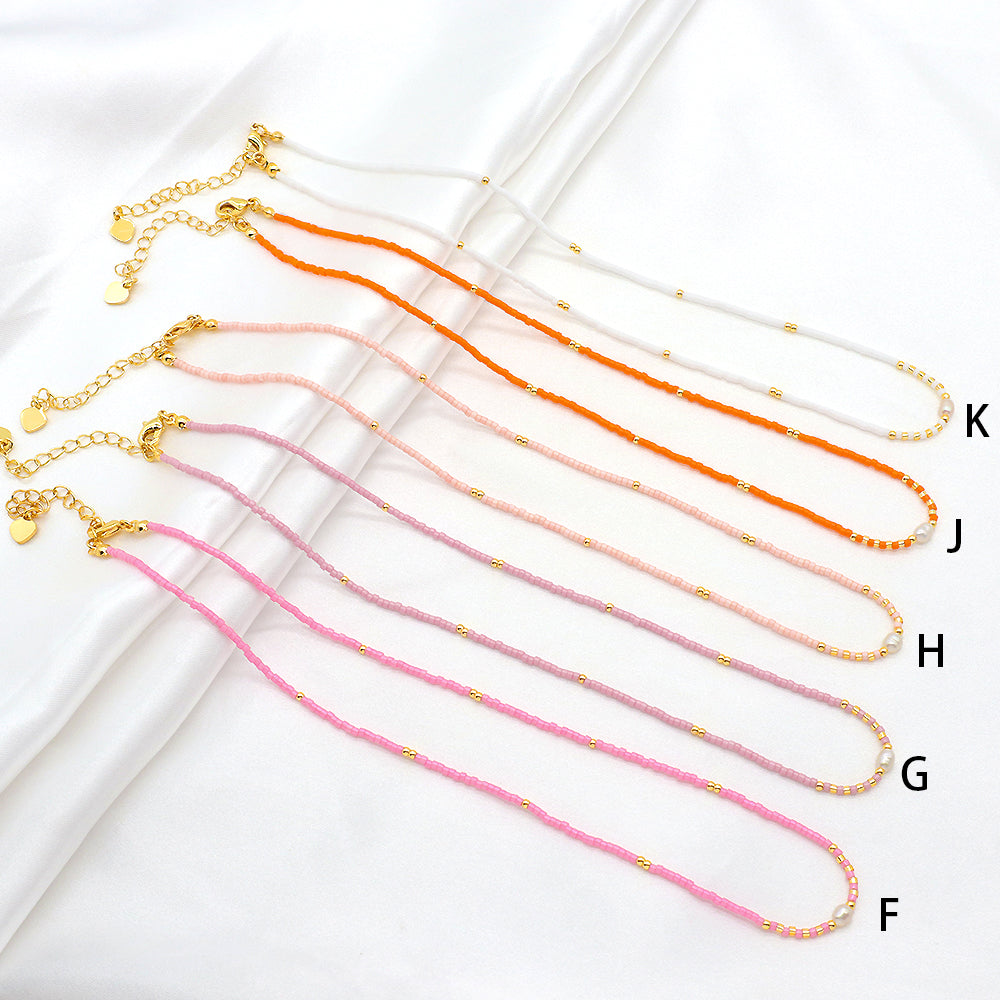 Colorful Miyuki Beads Fresh Water Pearl Handmade Necklace