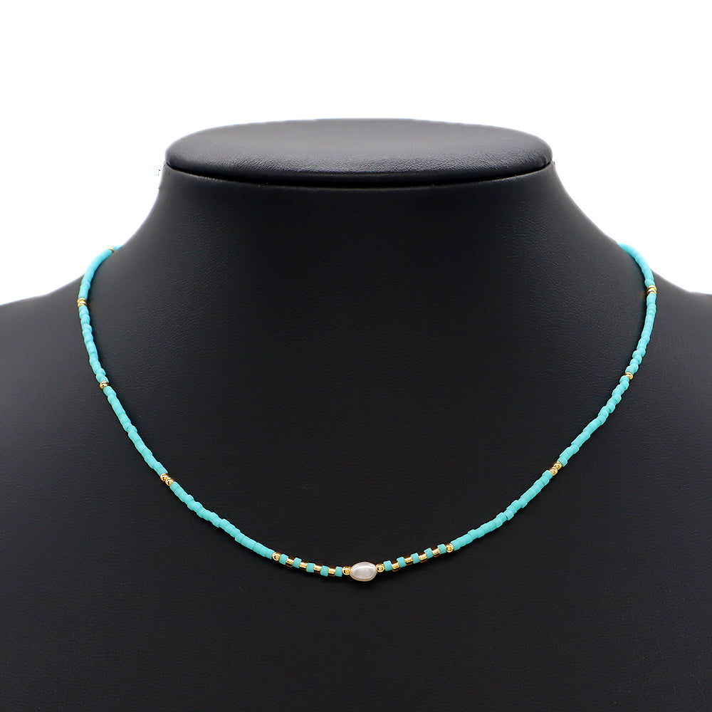 Colorful Miyuki Beads Fresh Water Pearl Handmade Necklace