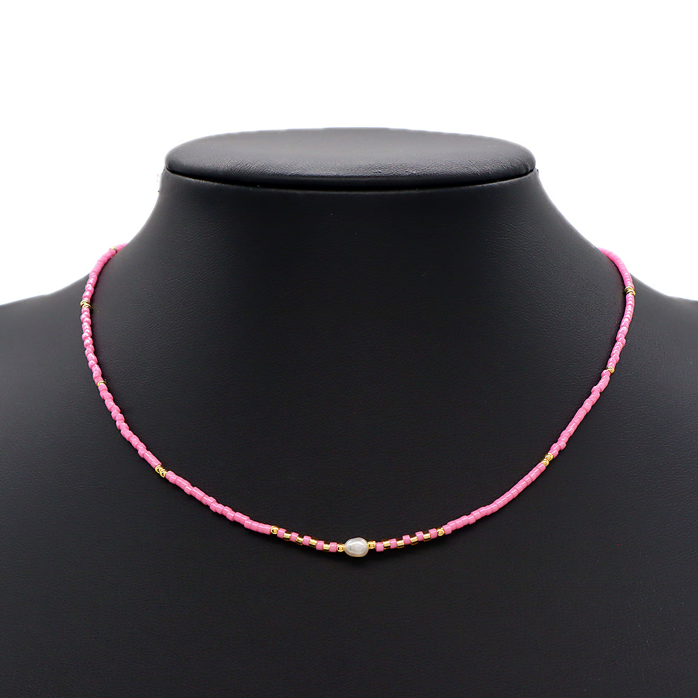 Colorful Miyuki Beads Fresh Water Pearl Handmade Necklace