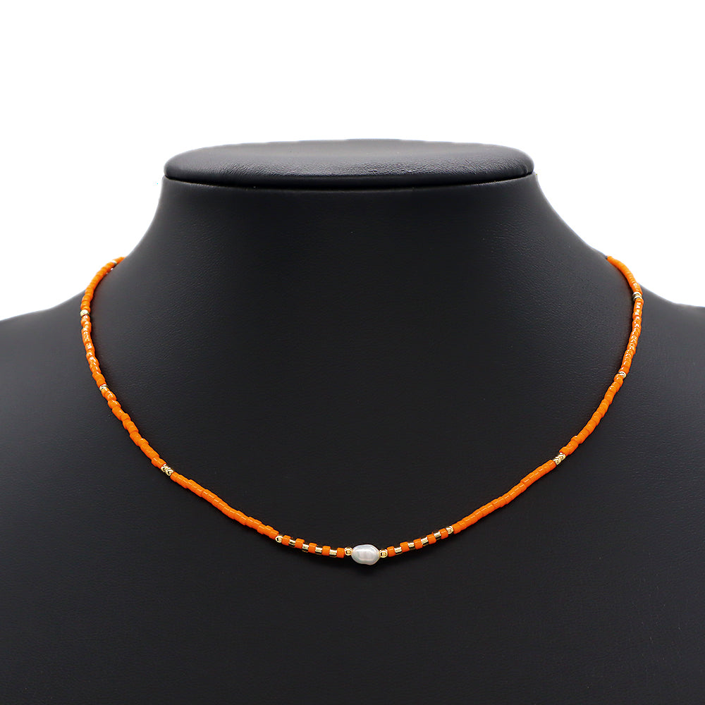 Colorful Miyuki Beads Fresh Water Pearl Handmade Necklace