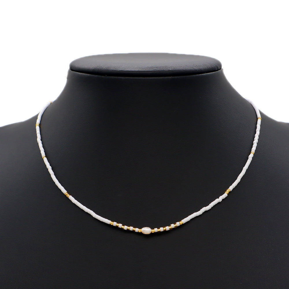 Colorful Miyuki Beads Fresh Water Pearl Handmade Necklace