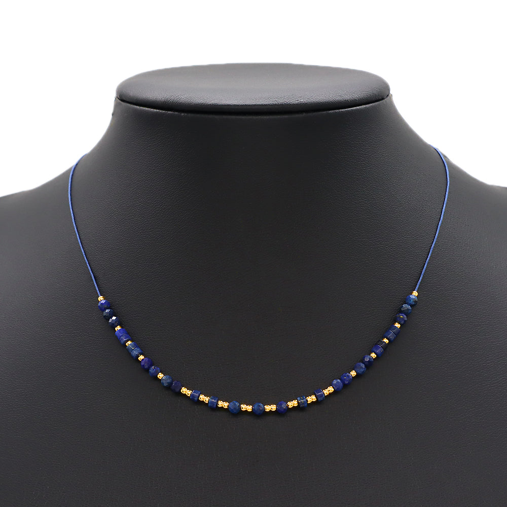 Custom Multi-color Natural Stone Brass Beads Handmade Necklace