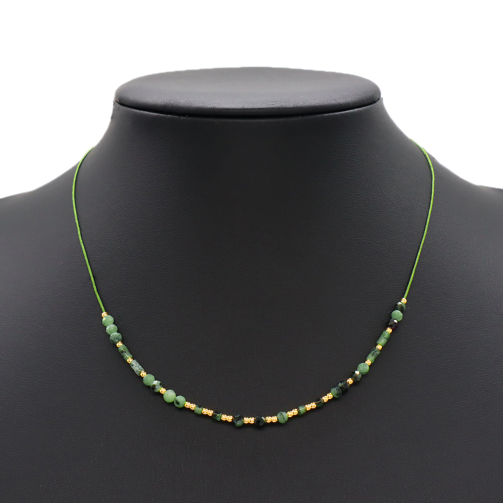 Custom Multi-color Natural Stone Brass Beads Handmade Necklace