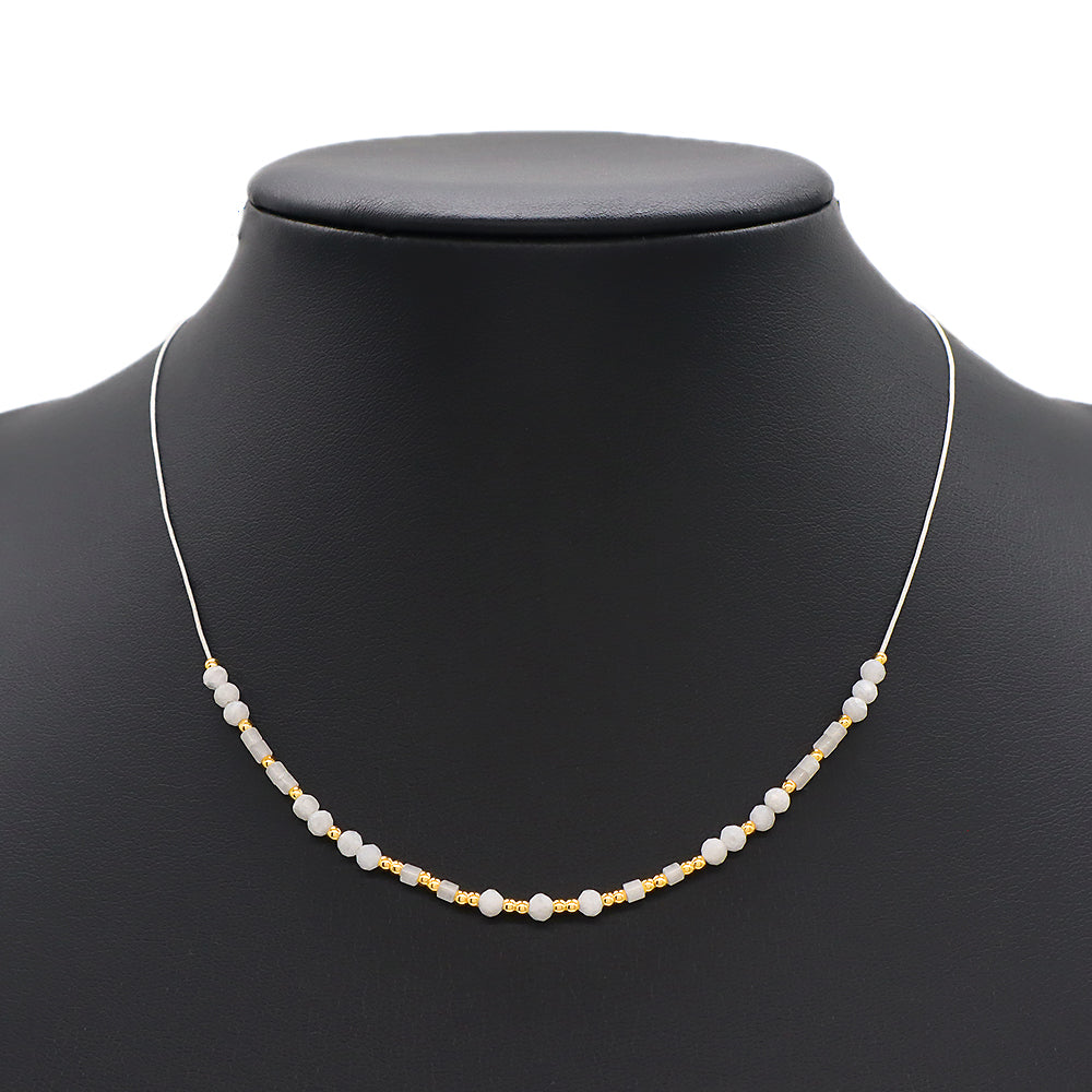 Custom Multi-color Natural Stone Brass Beads Handmade Necklace