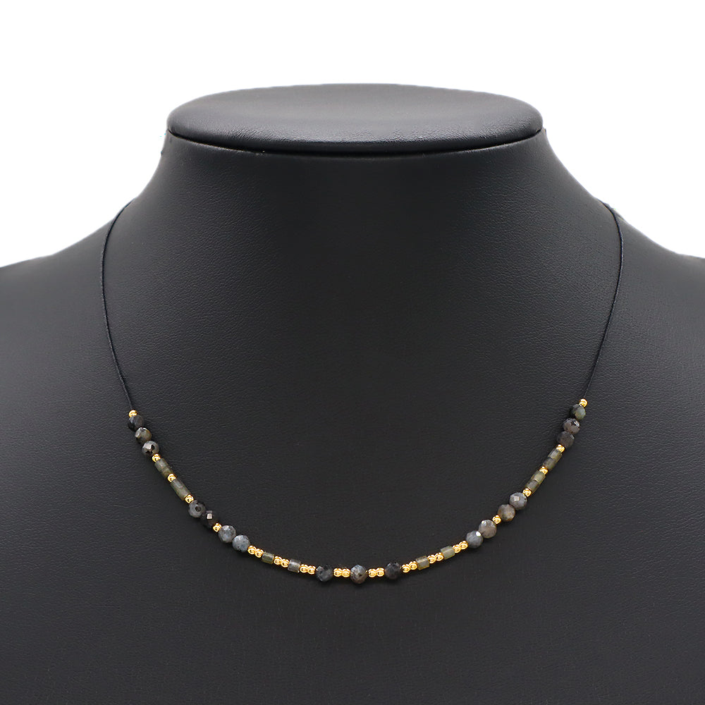 Custom Multi-color Natural Stone Brass Beads Handmade Necklace