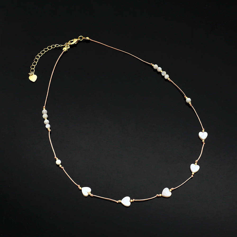 Custom Natural Stone Amazonite Labradorite Brass Beads Handmade Necklace