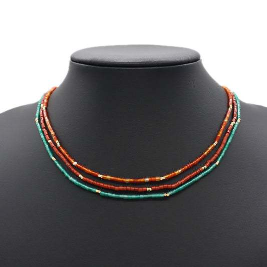 Custom Handmade 925 Sterling Silver Natural Stone Beads Necklace