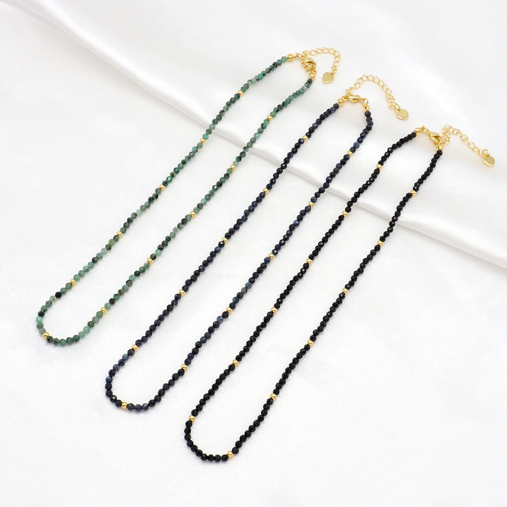 Handmade Custom Natural Stone Beads 925 Sterling Silver Jewelry Necklace