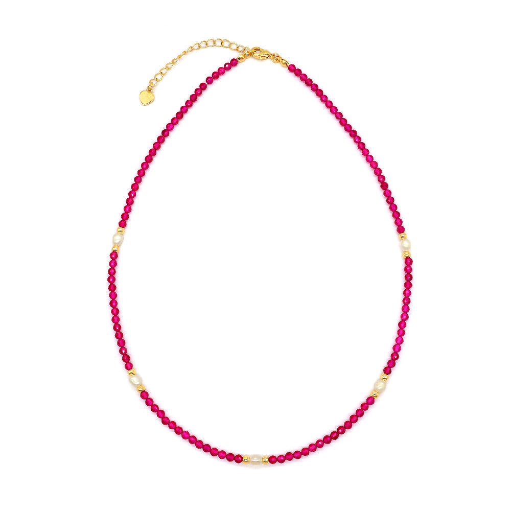 Handmade Custom Natural Stone Beads Fresh Water Pearl Jewelry Necklace