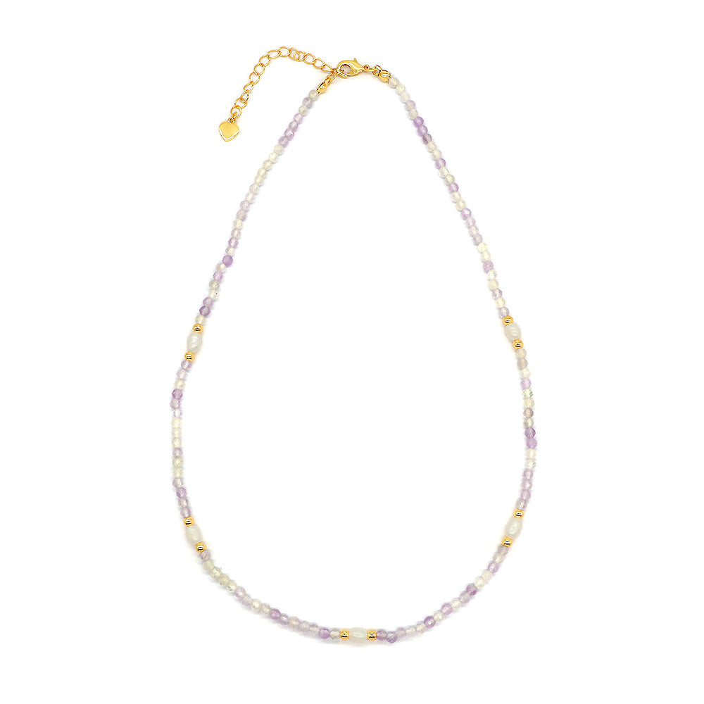 Handmade Custom Natural Stone Beads Fresh Water Pearl Jewelry Necklace