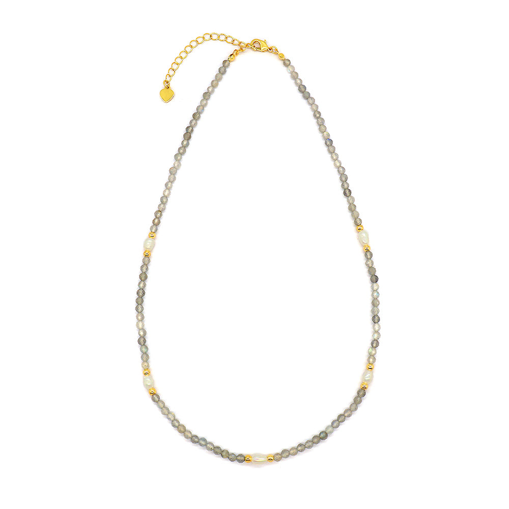 Handmade Custom Natural Stone Beads Fresh Water Pearl Jewelry Necklace