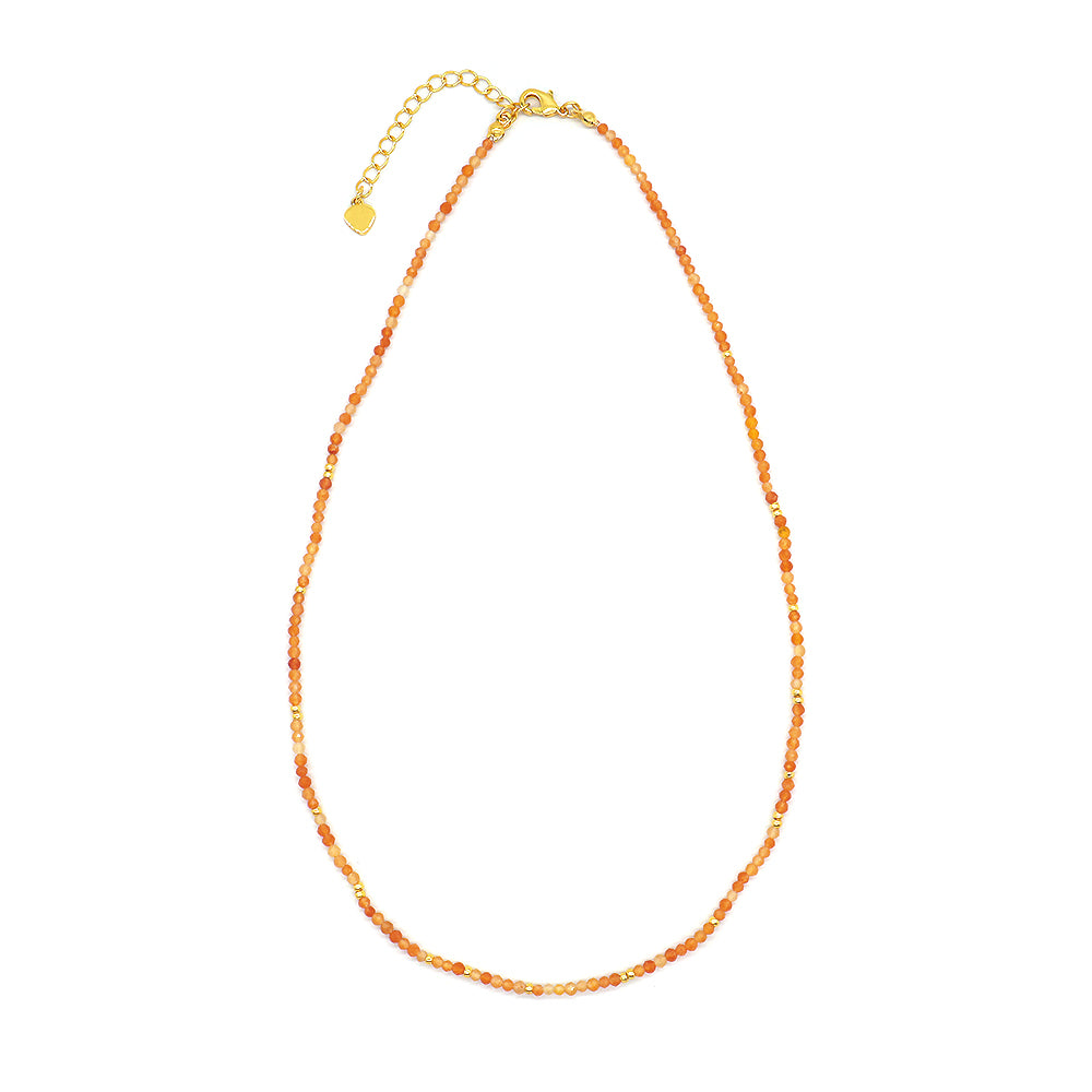 Handmade Custom 2.5mm Delicate Natural Stone Beads Jewelry Necklace