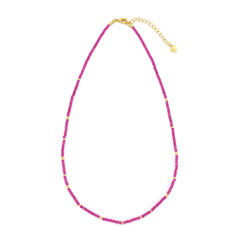 Handmade Custom 2.5mm Delicate Natural Stone Beads Jewelry Necklace