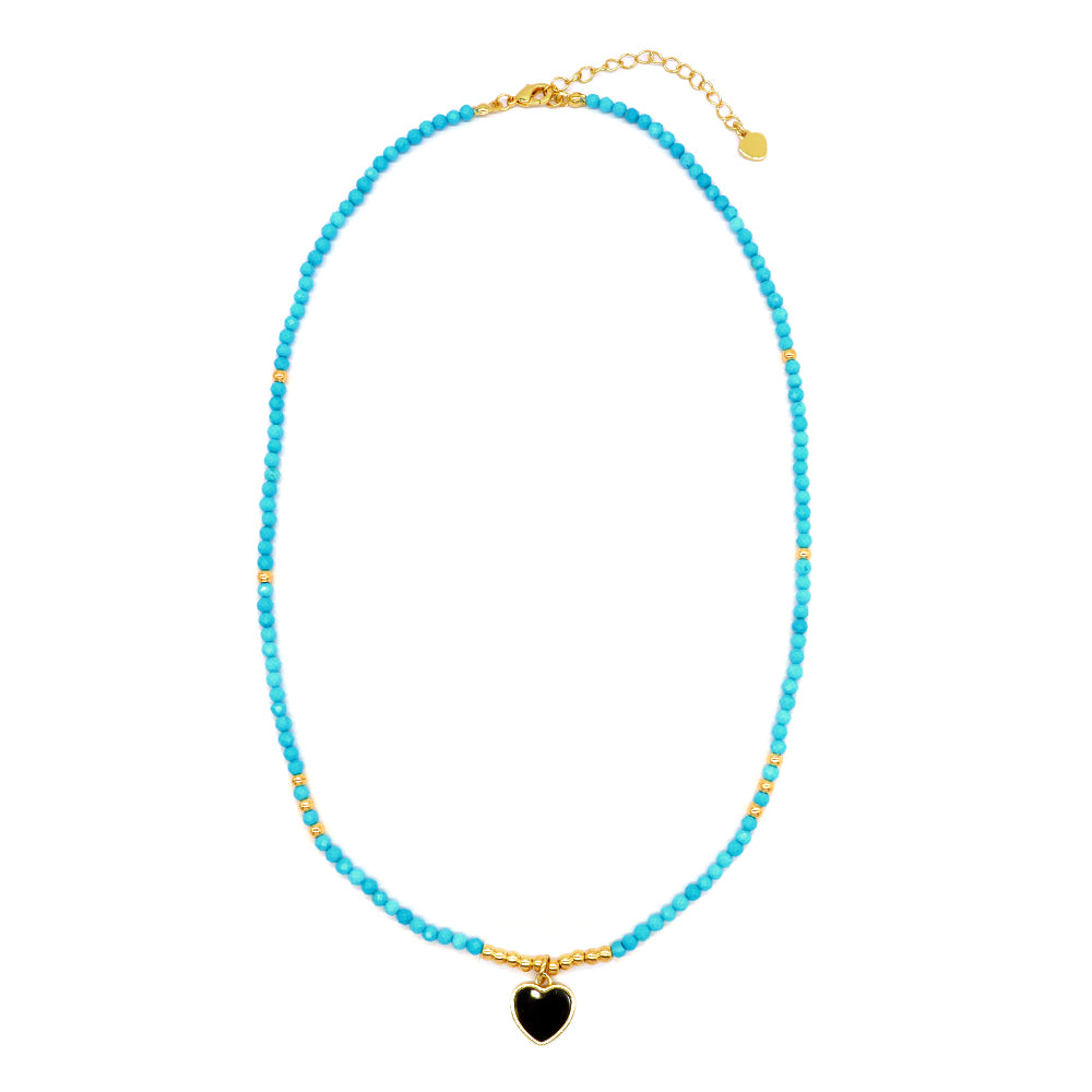 Handmade Custom Natural Stone Beads Jewelry Gold Plated Necklace