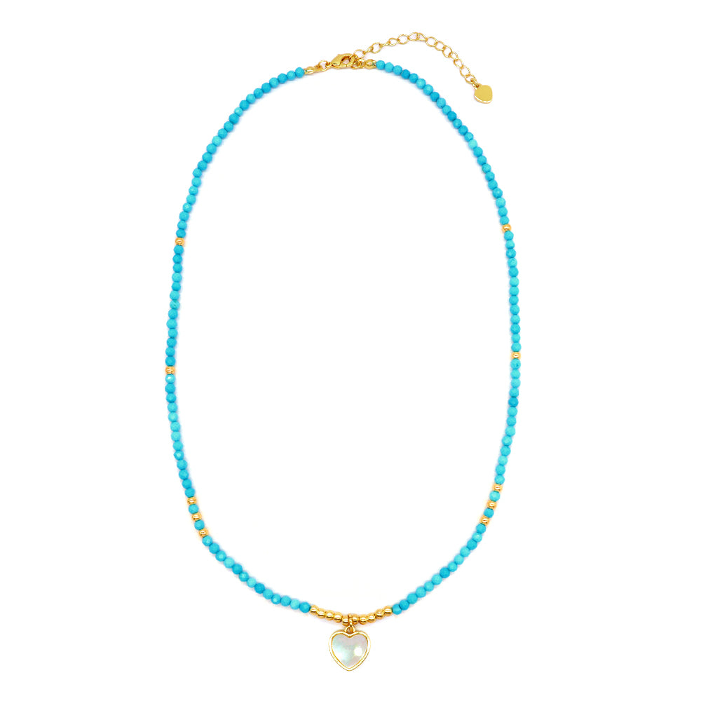 Handmade Custom Natural Stone Beads Jewelry Gold Plated Necklace