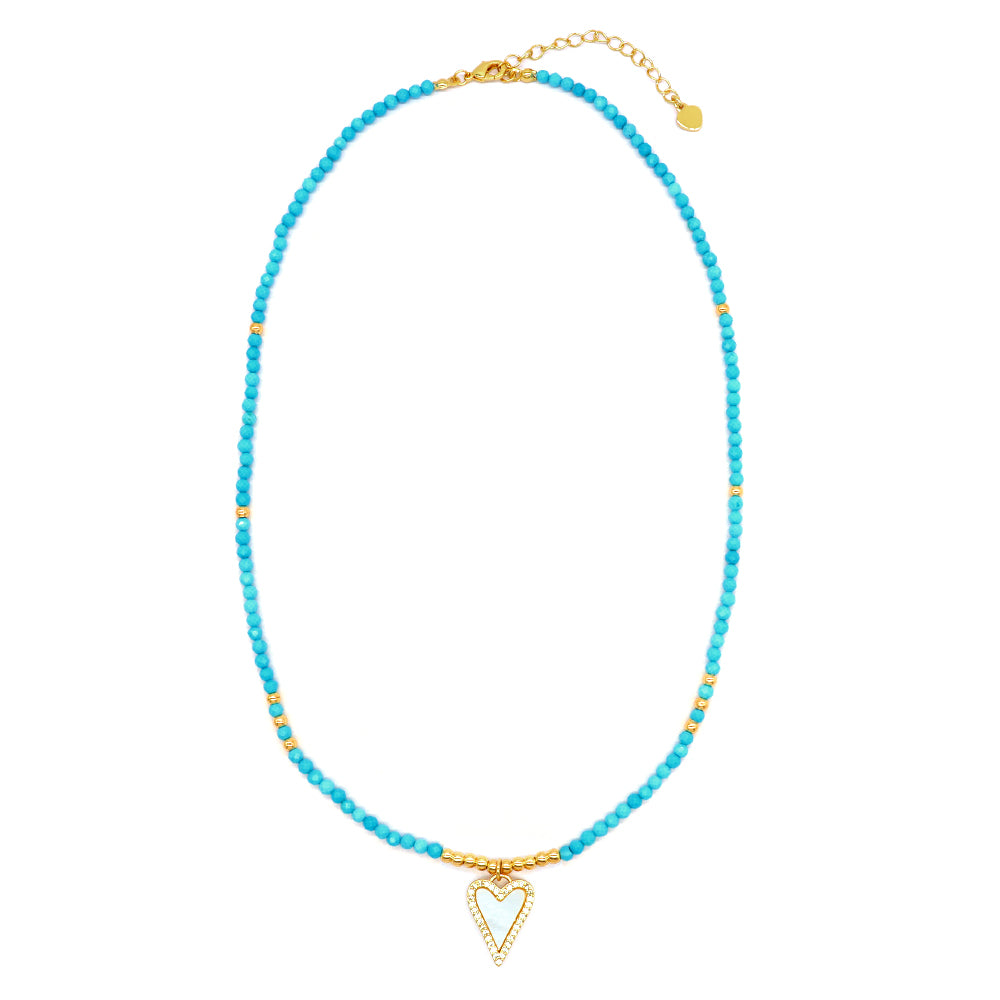 Handmade Custom Natural Stone Beads Jewelry Gold Plated Necklace