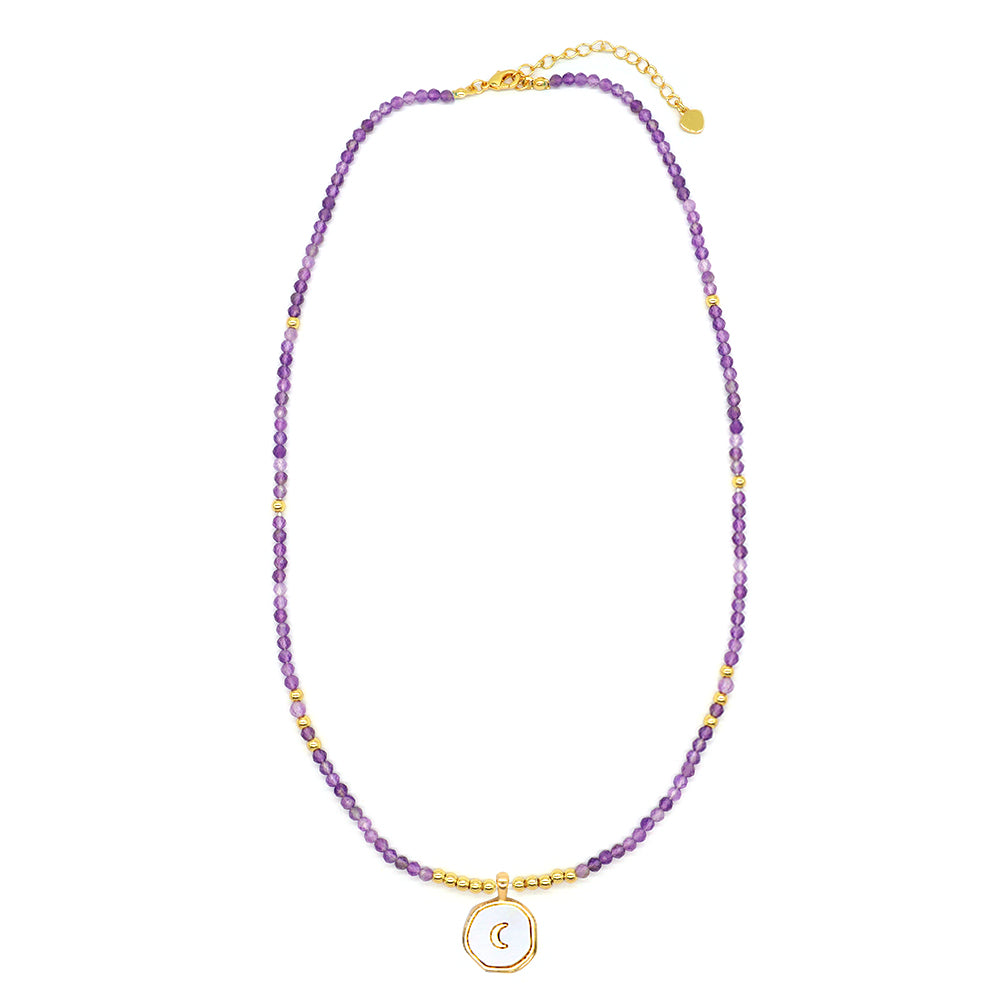 Handmade Custom Natural Stone Beads Jewelry Gold Plated Necklace