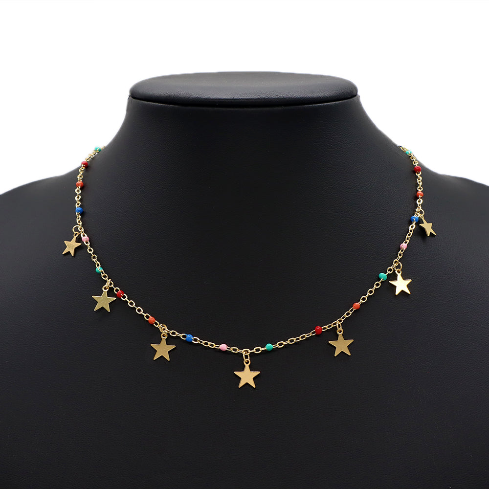 Handmade Custom Brass With Enamel Pendant Necklace