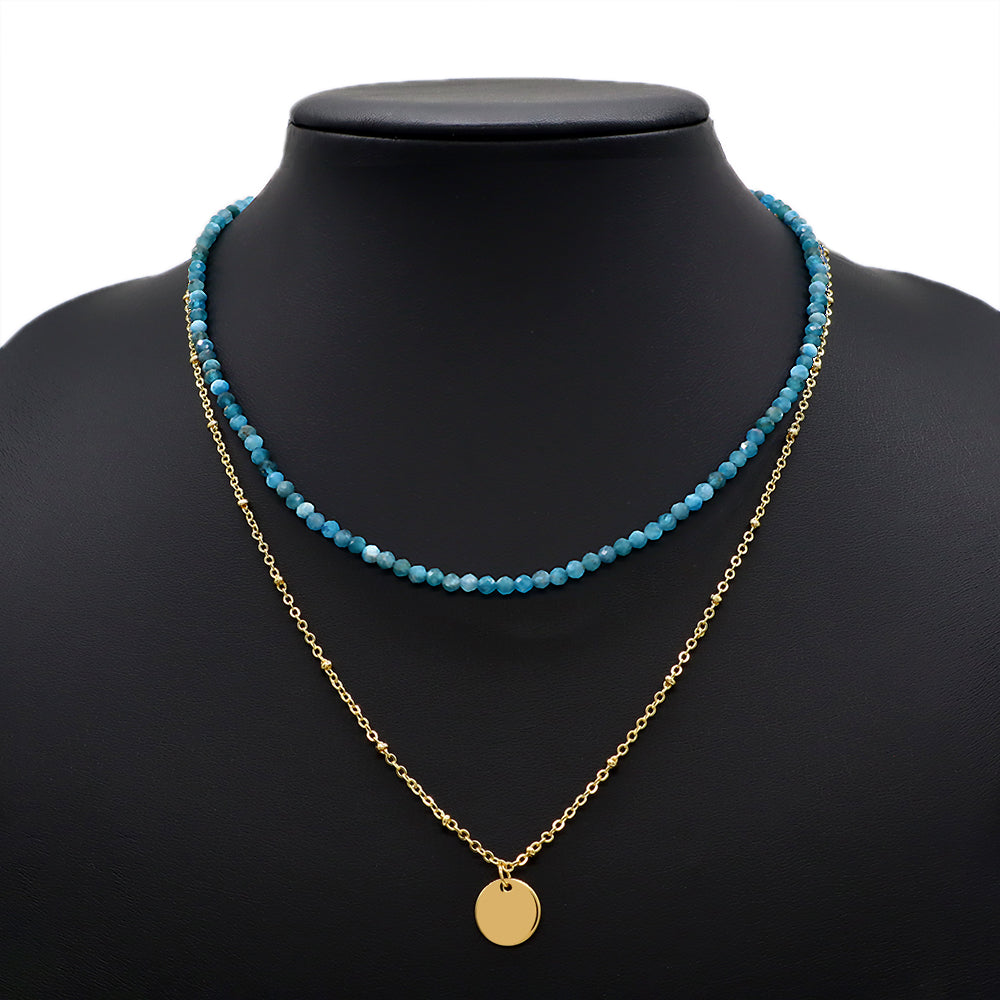 Handmade Custom Natural Stone Double Layer With Pendant Necklace