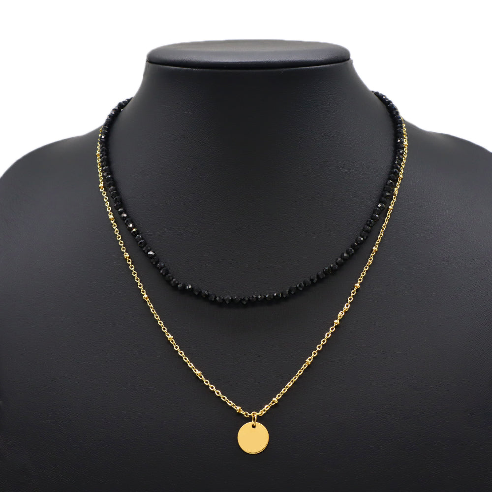 Handmade Custom Natural Stone Double Layer With Pendant Necklace