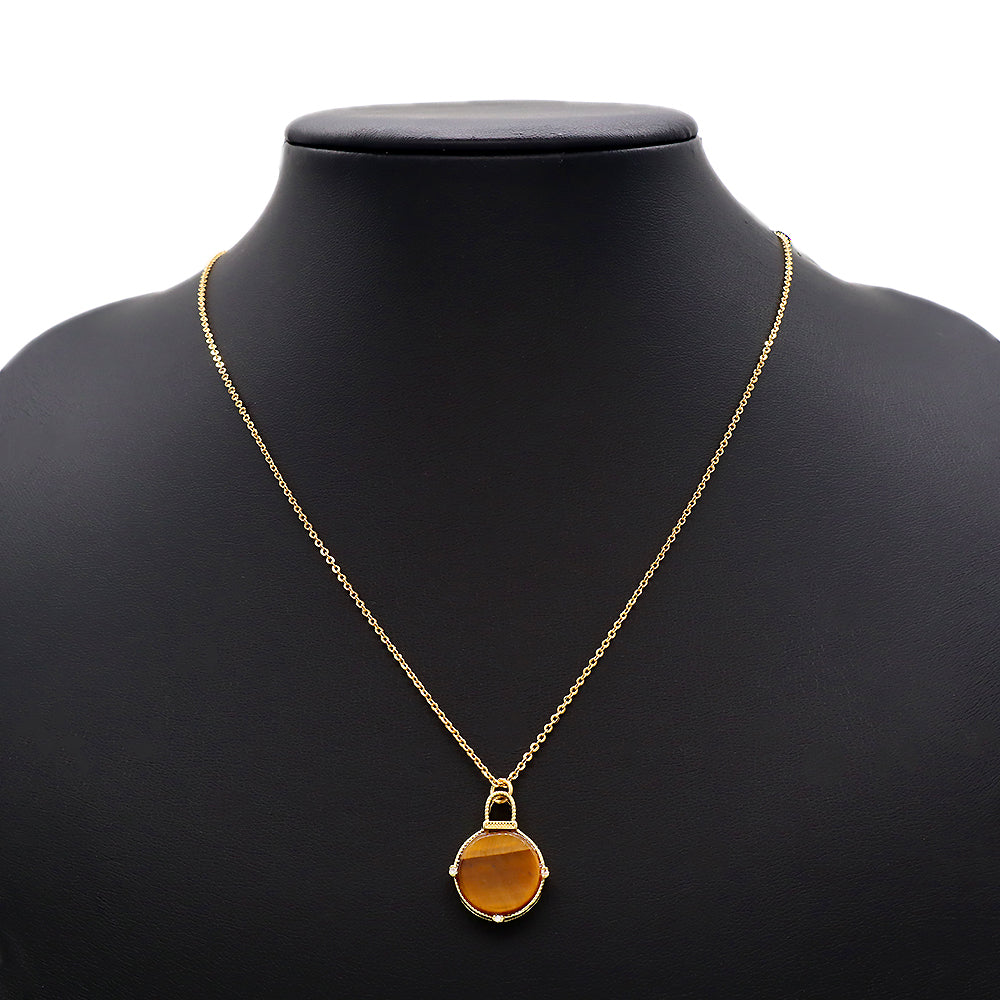 Customizable Natural Stone Pendant Necklace Gold Plated Necklace Jewelry