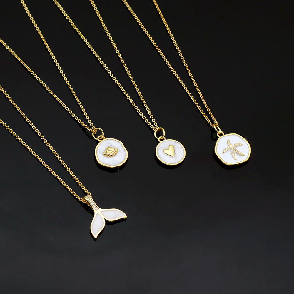 Handmade Custom Brass With Enamel Pendant Necklace (with chain)