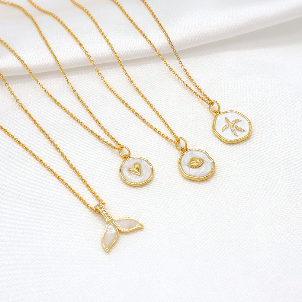 Handmade Custom Brass With Enamel Pendant Necklace (with chain)