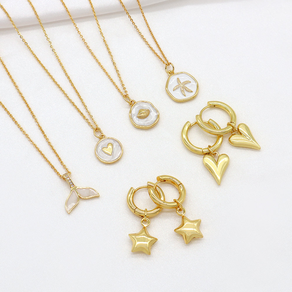 Handmade Custom Brass With Enamel Pendant Necklace (with chain)