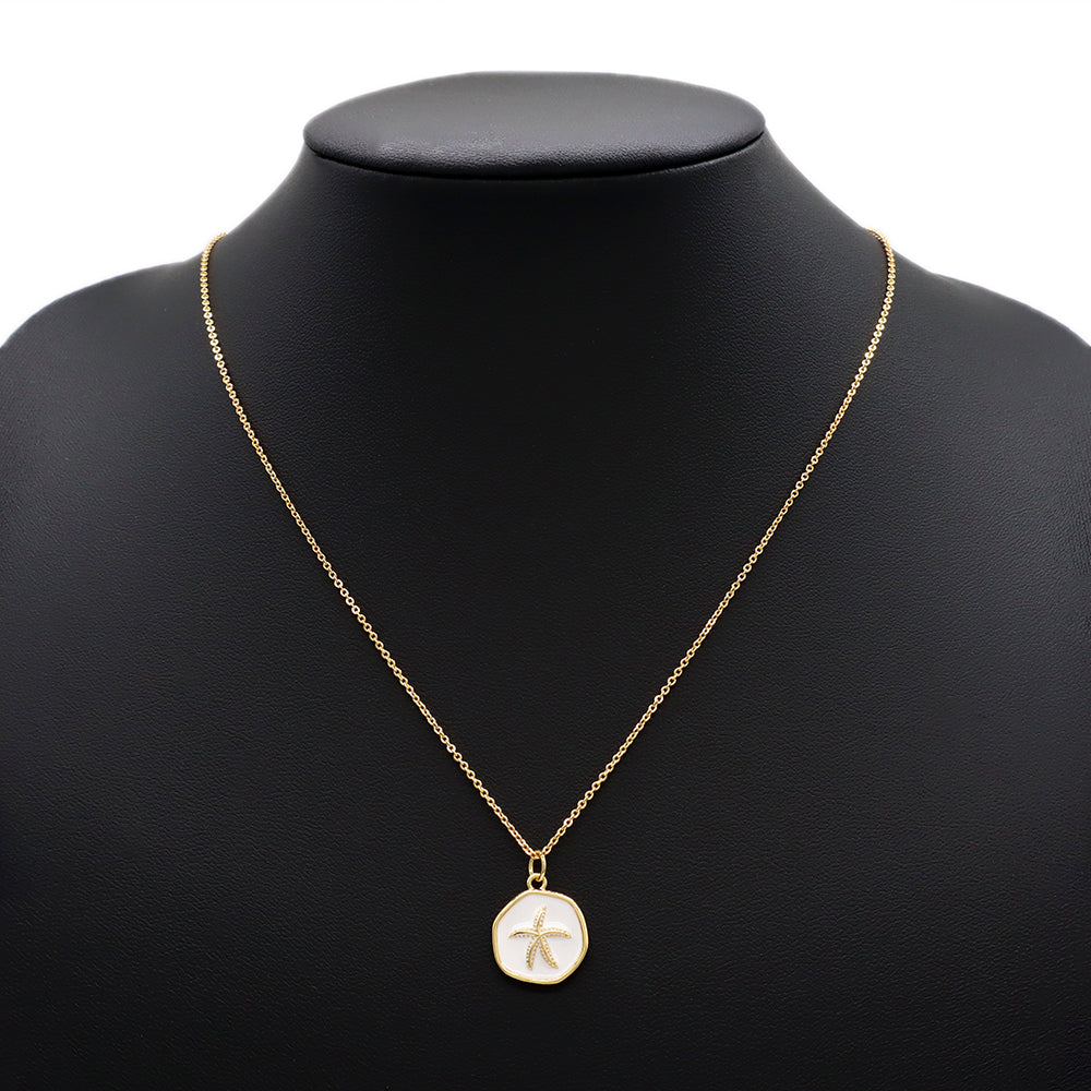 Handmade Custom Brass With Enamel Pendant Necklace (with chain)