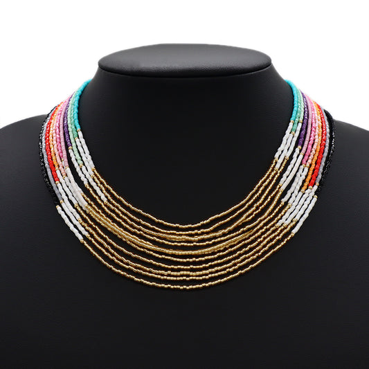 Handmade Custom Miyuki Necklace With Brass Beads Necklace